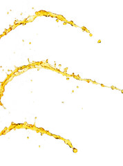 Orange, lemon juice or oil lubricant splash, liquid gold yellow drink drops. Fruit beverage water...