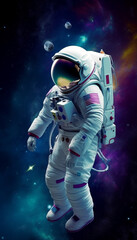 Fototapeta na wymiar astronaut free falling to earth from outer space