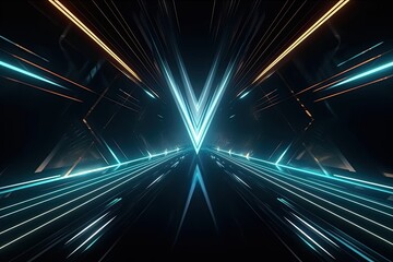 neon-lit tunnel with a futuristic vibe. Generative AI