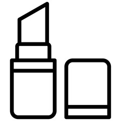 lipstick icon ilustration design with outline
