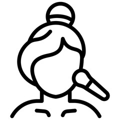 makeup icon ilustration design with outline