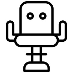 barber chair icon ilustration design with outline
