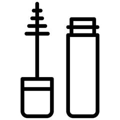 mascara icon ilustration design with outline