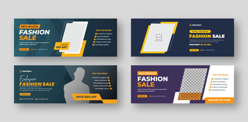 Fashion sale social media Facebook cover web banner template