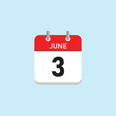 June 3 Concept Design. Vector Illustration.