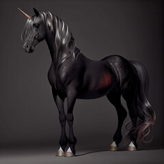 Black shiny rare unicorn 