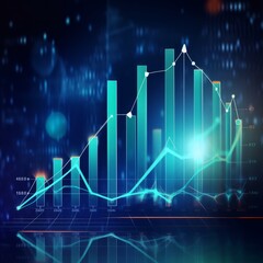 Growth graph and progress of business 