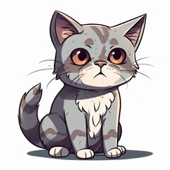 isolated illustration of a cat