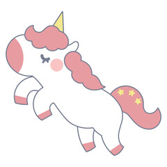 シンプルでかわいいユニコーンのイラスト素材
