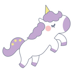 シンプルでかわいいユニコーンのイラスト素材