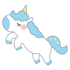 シンプルでかわいいユニコーンのイラスト素材