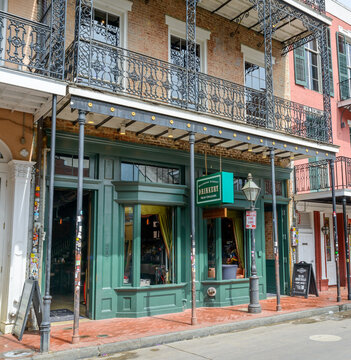 Front of the Bourbon Street Drinkery in the French Quarter on April 16, 2023 in New Orleans, LA, USA