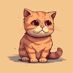 isolated illustration of a cat