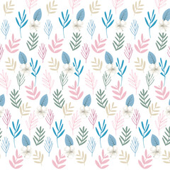 Obraz na płótnie Canvas seamless pattern with flowers and butterflies