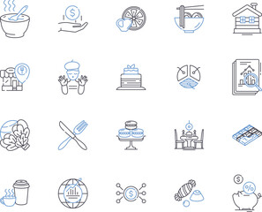 World Cuisine outline icons collection. international, flavors, recipes, foods, dishes, cooking, cultures vector and illustration concept set. countries, taste, traditions linear signs