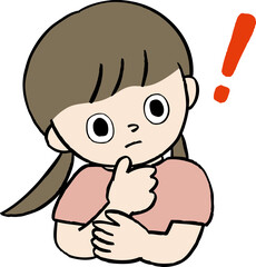 何かをひらめいた女の子のイラストレーション