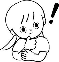 何かをひらめいた女の子のイラストレーション