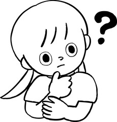 疑問に思う子どものイラストレーション