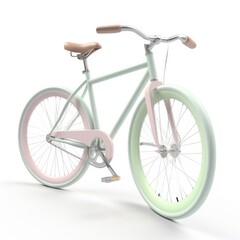 Fototapeta na wymiar 3d model of bicycle, pastel colors, generative ai