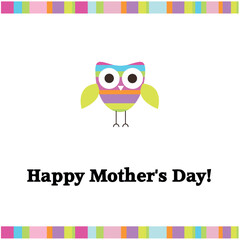 Fototapeta premium Heartwarming Greeting Cards: Show Your Love with Cute Animals and Flowers on Mother's Day. Perfect Mother's Day Celebration Card Vector Design
