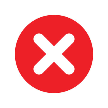 red cross mark icon vector