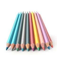 crayon - set of colorful color pencil, generative ai