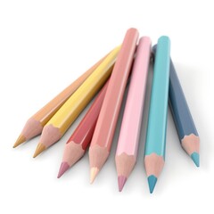 crayon - set of colorful color pencil, generative ai