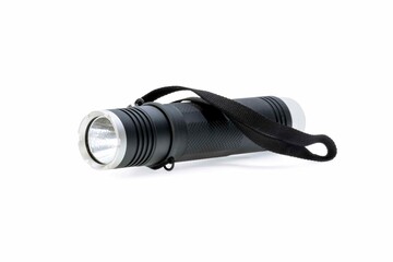 Side view image of black flashlight