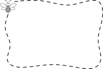 rectangular bee flying frame with copy space for your text or design
