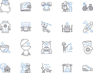 Handcraft outline icons collection. handcraft, artisan, craft, creativity, skill, talent, design vector and illustration concept set. technique, tool, material linear signs