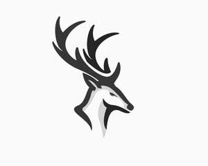 elegance head elk deer art logo template illustration inspiration