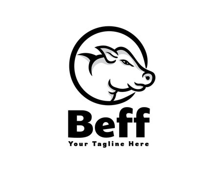 beef cow bull head art logo template illustration inspiration