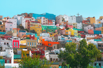 Traditional Spanish houses located on the hill