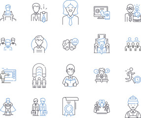 Customer satisfaction outline icons collection. Satisfaction, Contentment, Gratification, Delight, Joy, Ease, Reliability vector and illustration concept set. Comfort, Happiness, Quality linear signs