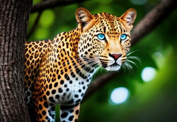 Jaguar is a species of predatory mammals of the cat family, panther genus. AI generated