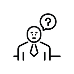 Black line icon for rather