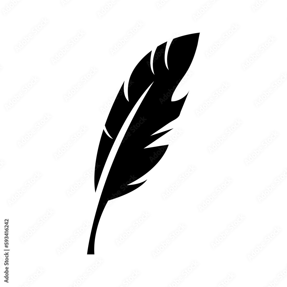 Aufkleber feather icon template color editable. feather symbol vector sign on white background..eps
