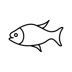 Fish icon template color editable. Fish symbol vector sign isolated on white background..eps