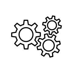 Gear icon template color editable. Gear symbol vector sign isolated on white background..eps