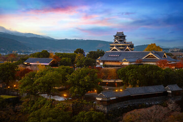 Kumamoto, Japan - Nov 23 2022: Kumamoto Castle's history dates to 1467. In 2006, Kumamoto Castle was listed as one of the 100 Fine Castles of Japan by the Japan Castle Foundation