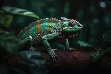 Fototapeta premium Chameleon - Generative AI