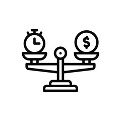 Black line icon for comparative 