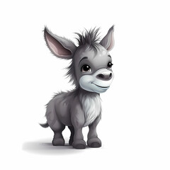 Fototapeta na wymiar Happy Baby Donkey. Generative AI