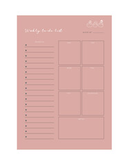 (smile bean) weekly to do list