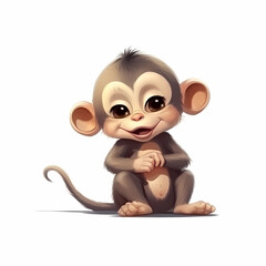 Baby Monkey Cartoon Illustration