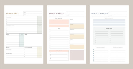 3 set of to do Daily weekly monthly Planner. 