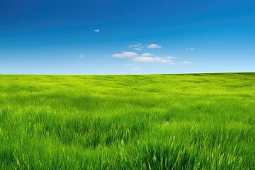 Fototapeta na wymiar serene landscape with a lush green field and a clear blue sky. Generative AI