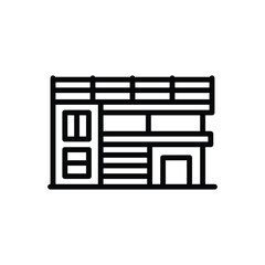 Black line icon for house 