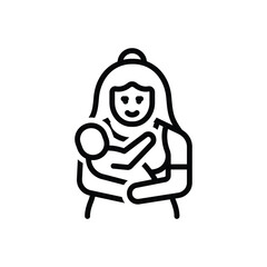 Black line icon for mothers  