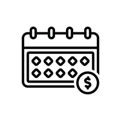 Black line icon for annually 